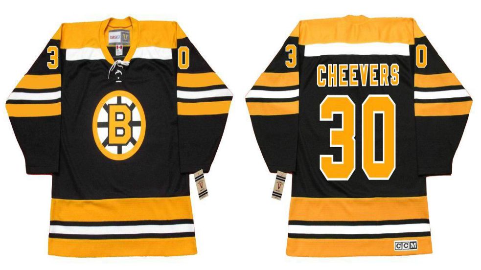 2019 Men Boston Bruins #30 Cheevers Black CCM NHL jerseys